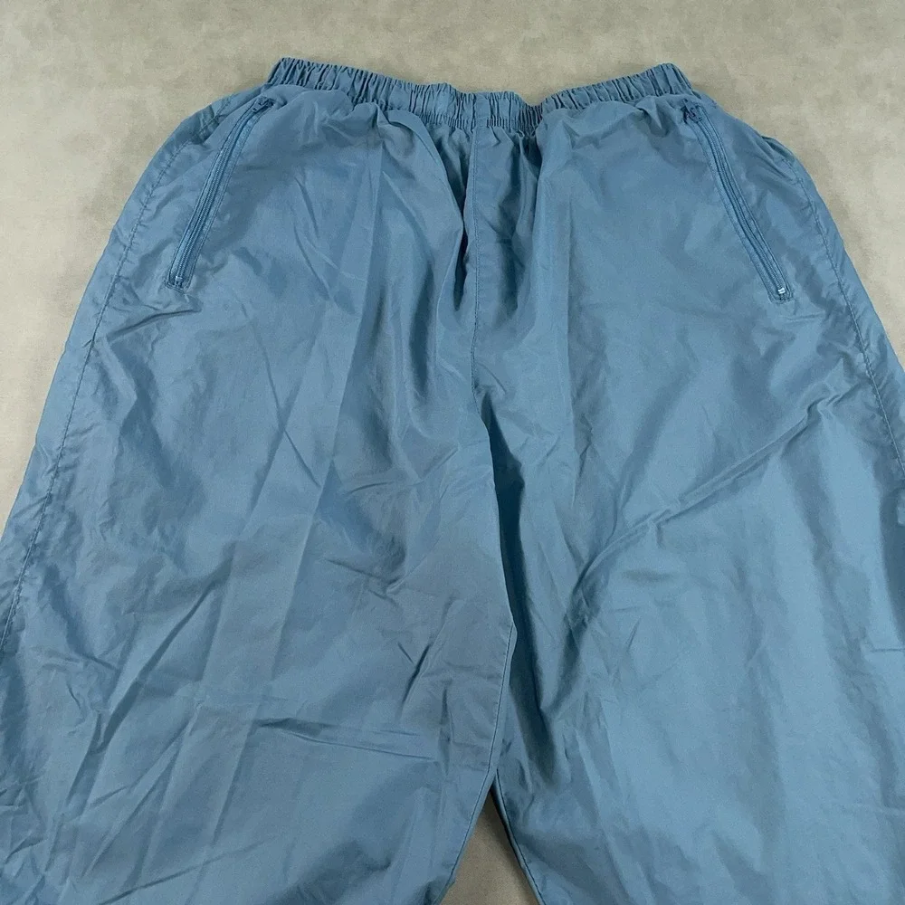 Vintage Y2K Nike Track Pants Mens Large Light Blue Windbreaker Baggy Swoosh Zip